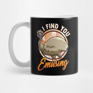 Cute & Funny I Find You Emusing Amusing Emu Pun Mug